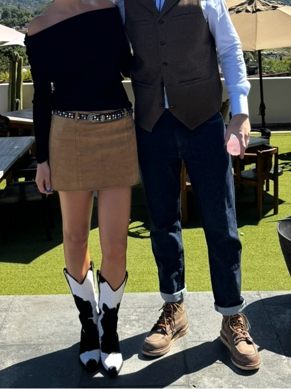 Zara Suede Mini Skirt in Camel Brown